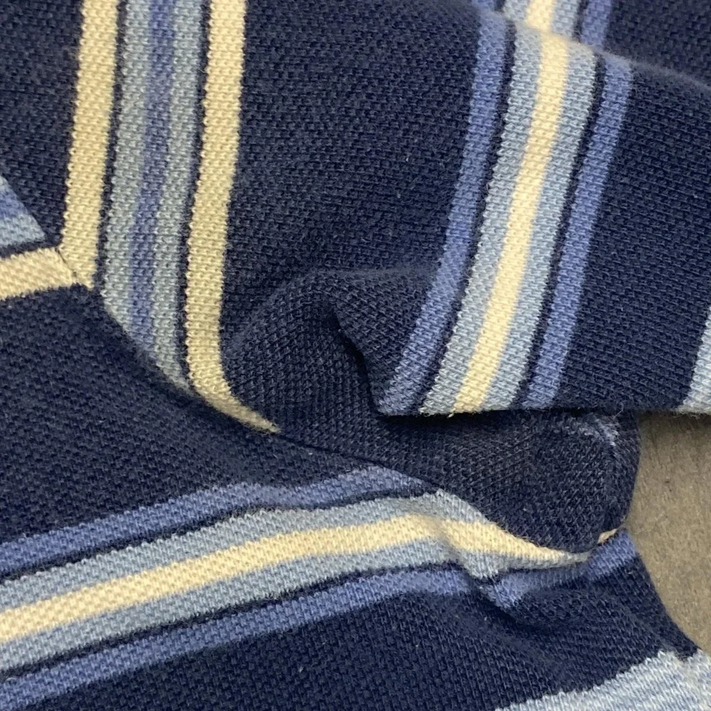 Polo Ralph Lauren Polo Shirt Mens 2XL Blue Stripe 100% Cotton Pony Logo